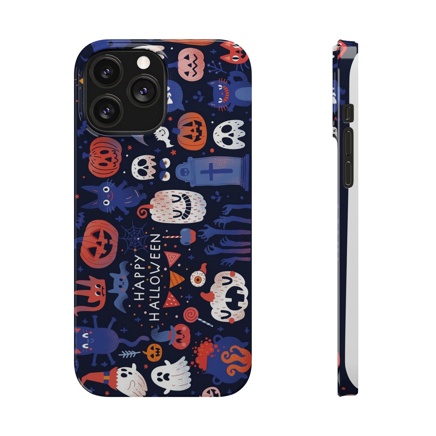 Bring the spooky spirit of Halloween to your fingertips with the Happy Halloween iPhone Case.