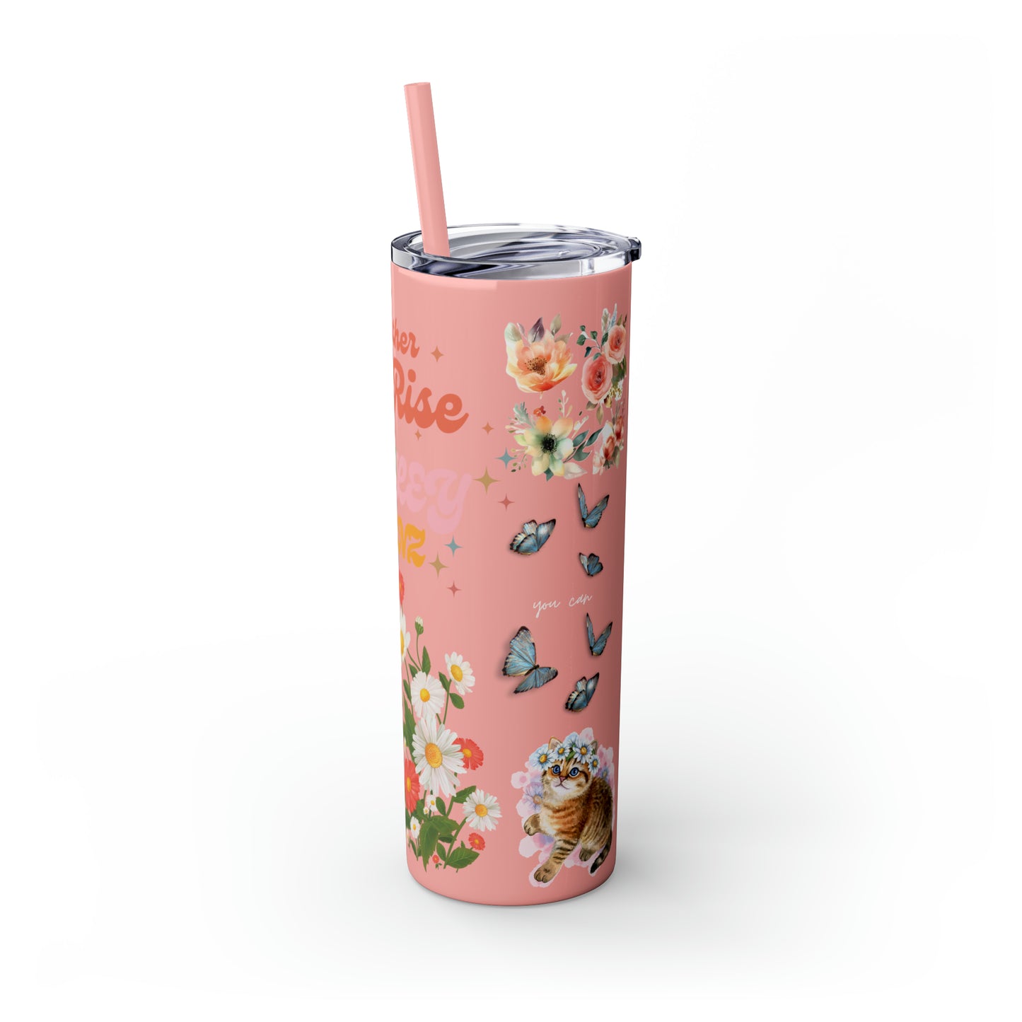 Together We Rise Skinny Tumbler with Straw, 20oz