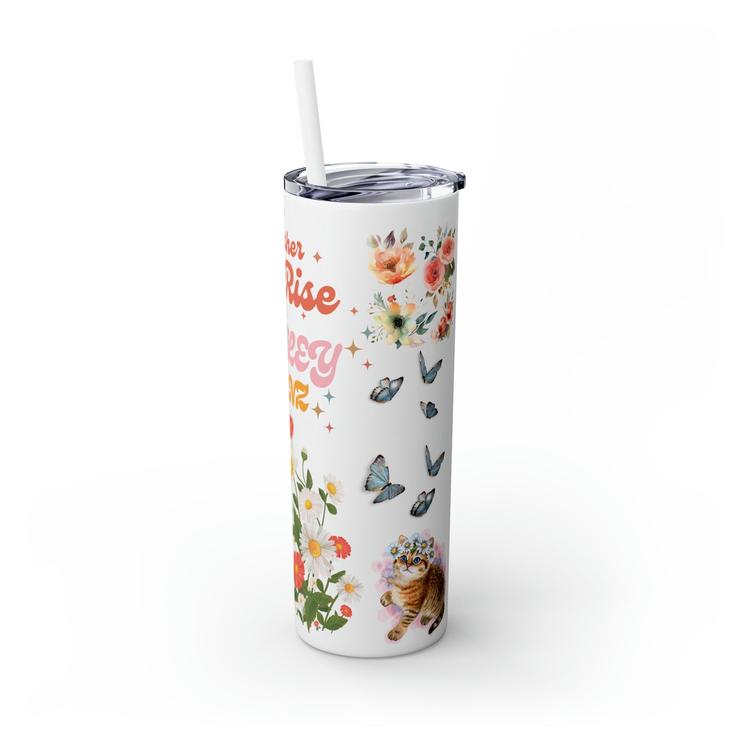 Together We Rise Skinny Tumbler with Straw, 20oz