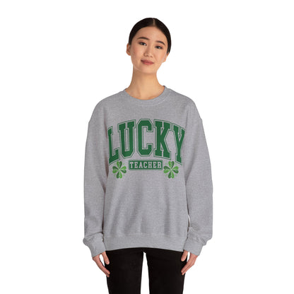 Lucky Teacher ST Patrick's Day Unisex Heavy Blend Crewneck Sweatshirt