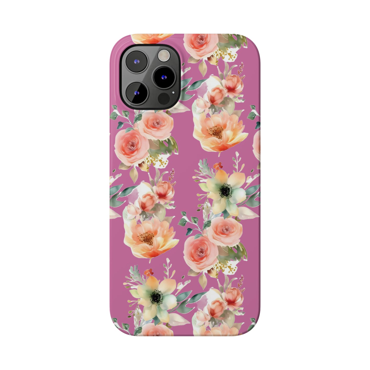 Slim Flower Pattern Purple iPhone Cases