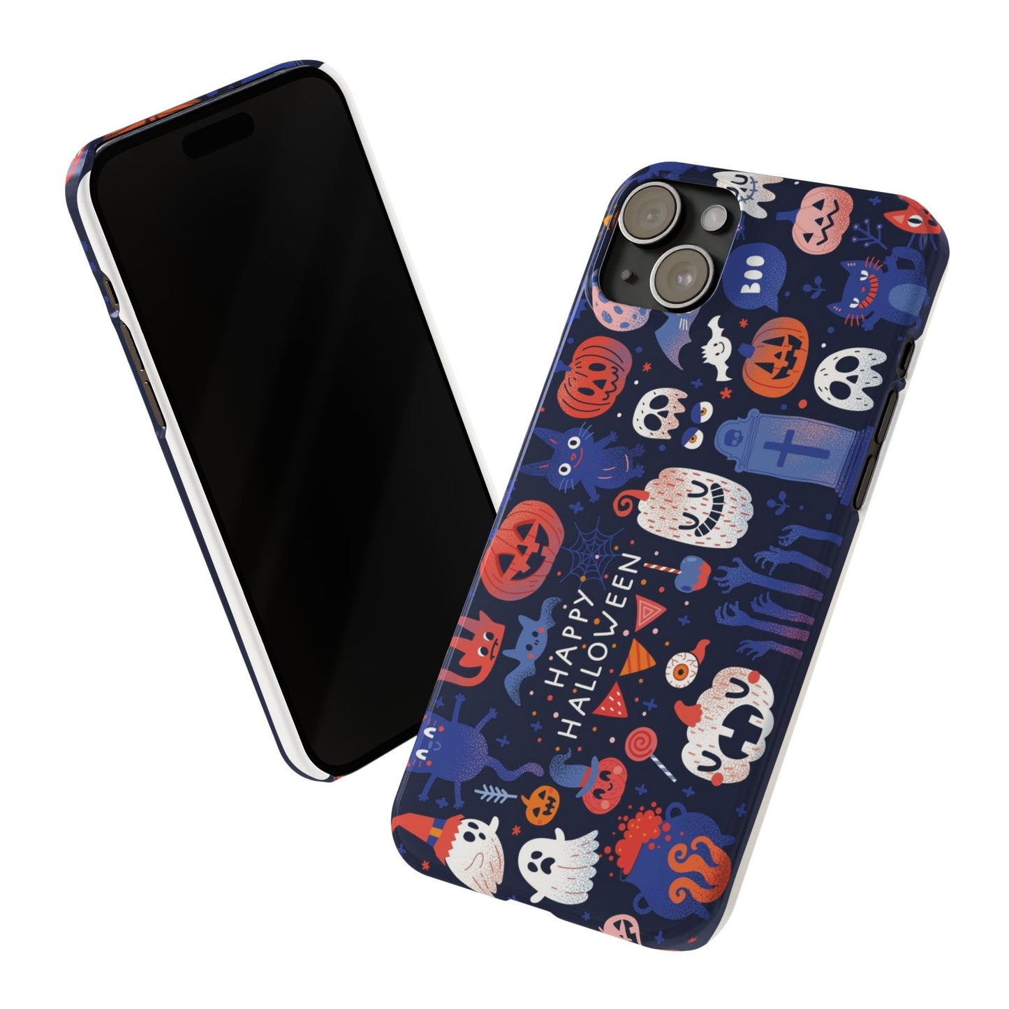 Bring the spooky spirit of Halloween to your fingertips with the Happy Halloween iPhone Case.