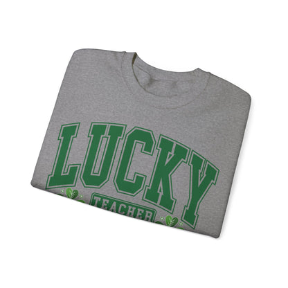 Lucky Teacher ST Patrick's Day Unisex Heavy Blend Crewneck Sweatshirt