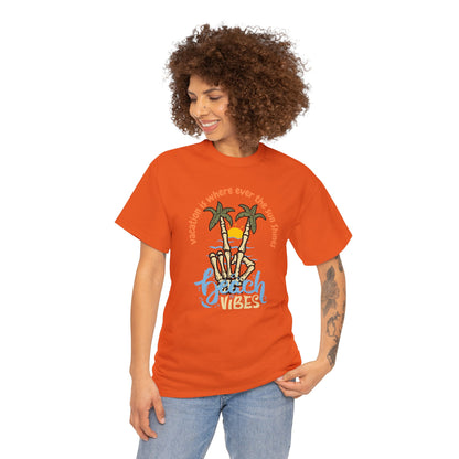 Vacation Is Where Ever The Sun Shines Unisex Heavy Cotton Tee