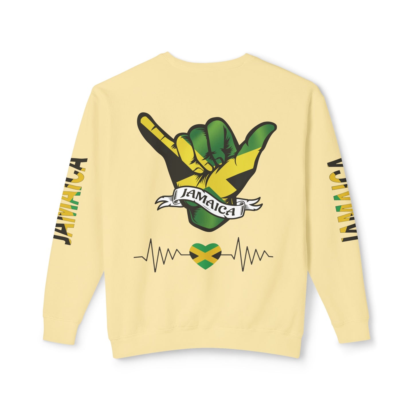 Jamaica Raise And Jesus Save Crewneck Lightweight Sweatshirt