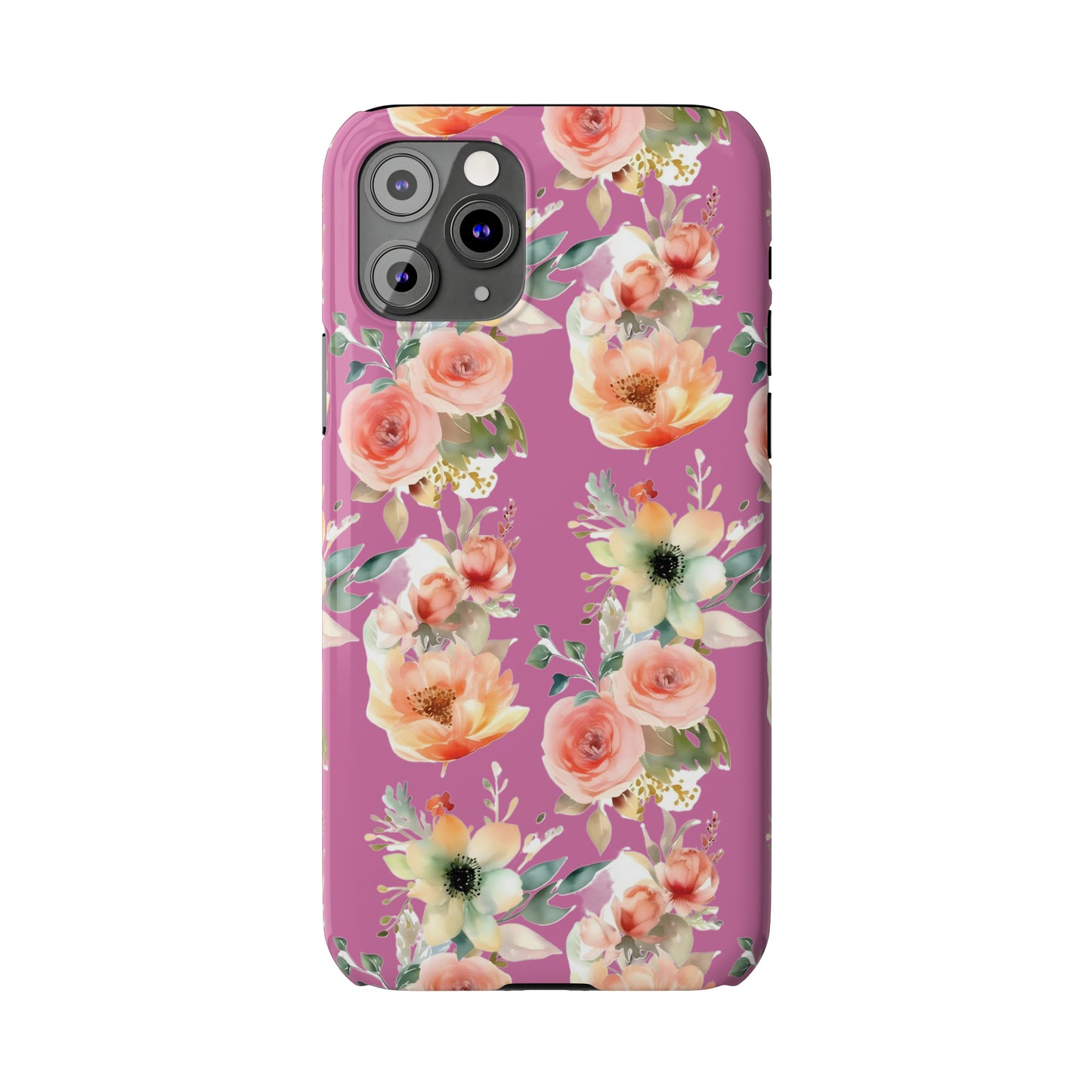 Slim Flower Pattern Purple iPhone Cases