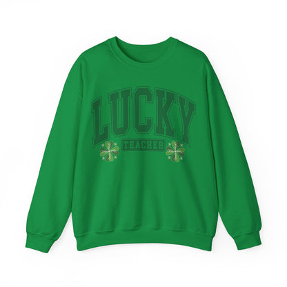 Lucky Teacher ST Patrick's Day Unisex Heavy Blend Crewneck Sweatshirt