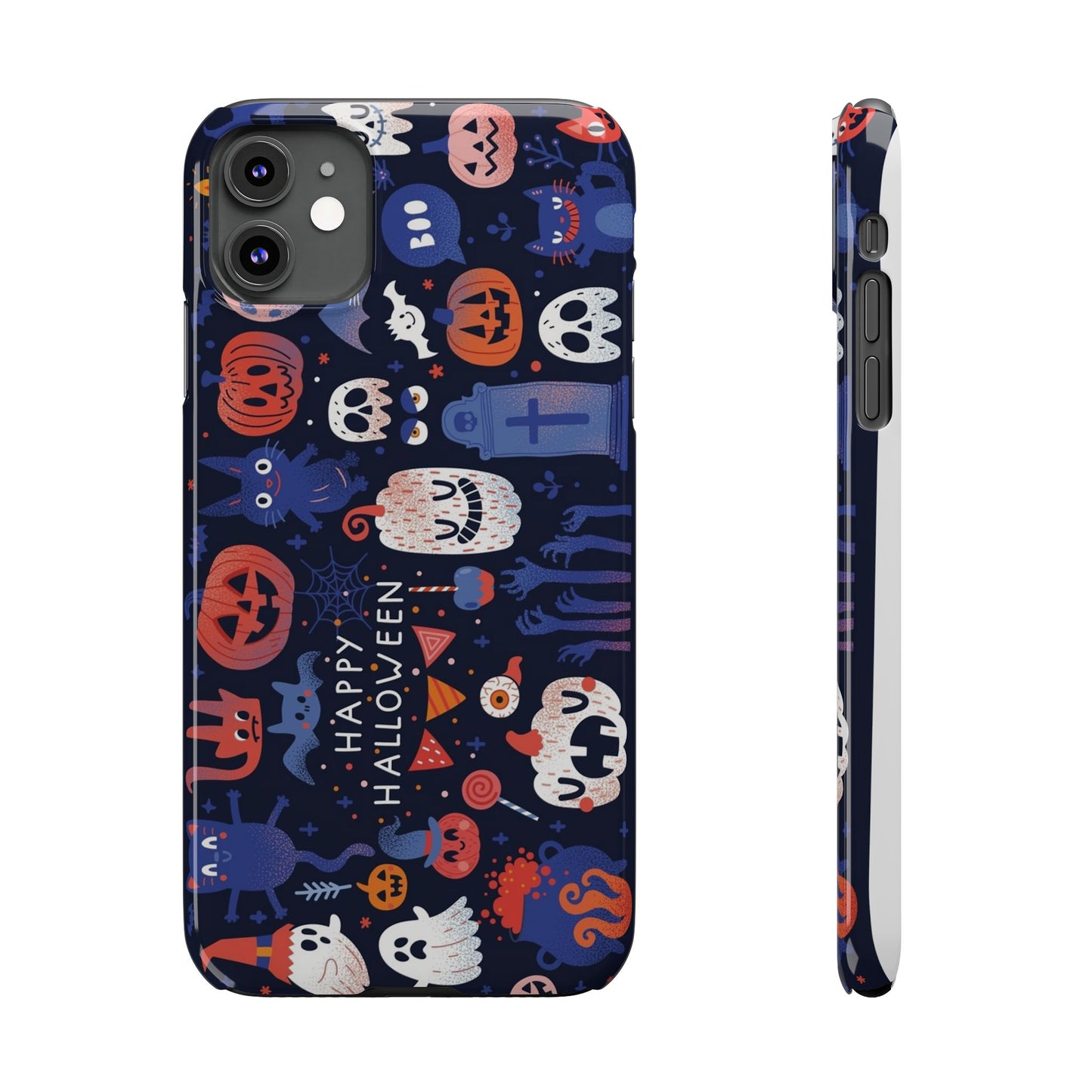 Bring the spooky spirit of Halloween to your fingertips with the Happy Halloween iPhone Case.