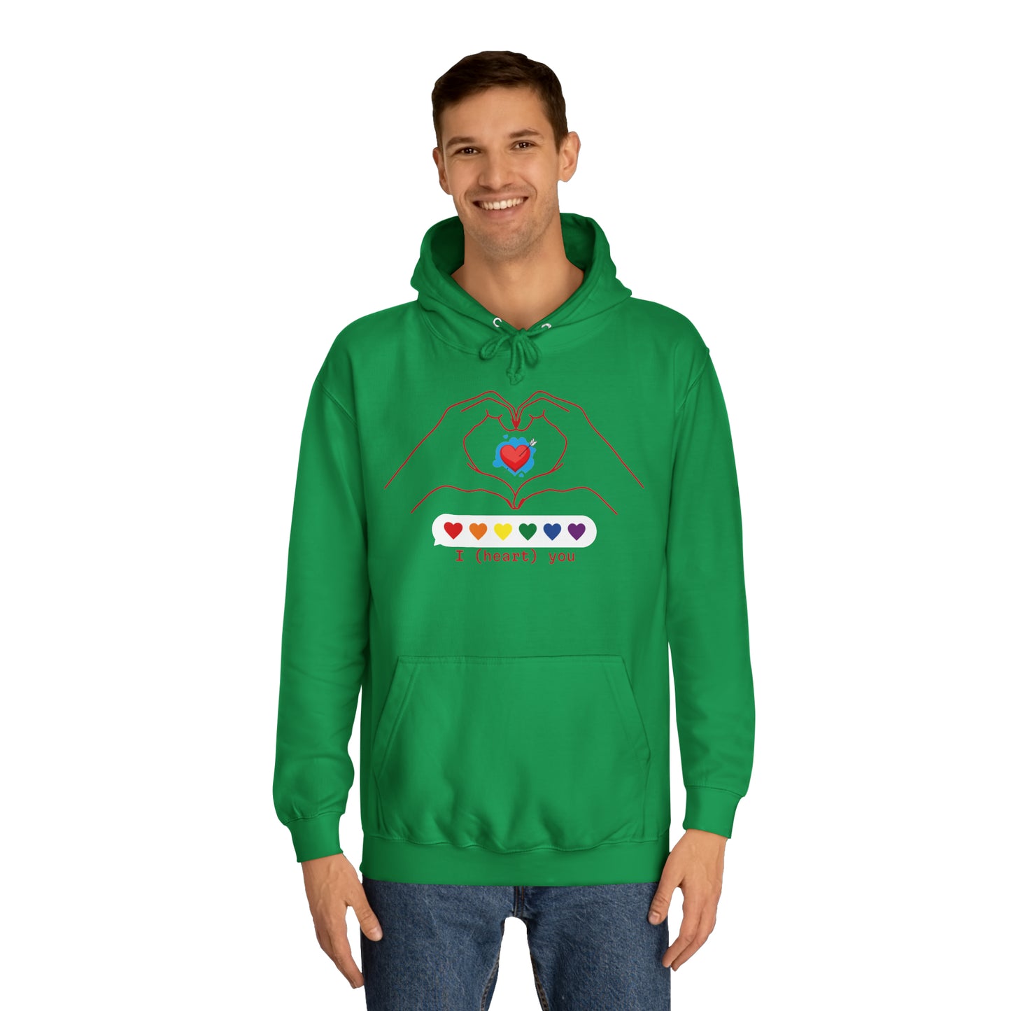 I Heart You College Hoodie, Your Canvas for Personalized Style!