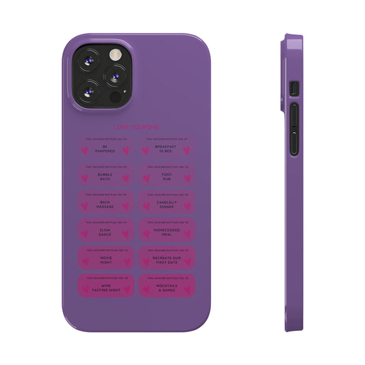 Purple Love Coupons Slim iPhone Cases