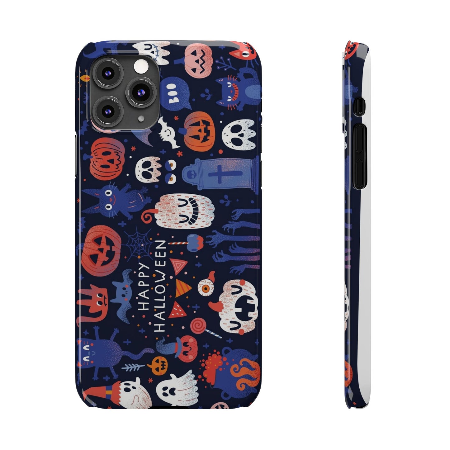 Bring the spooky spirit of Halloween to your fingertips with the Happy Halloween iPhone Case.