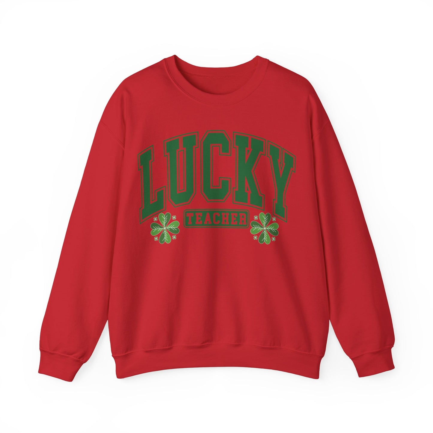 Lucky Teacher ST Patrick's Day Unisex Heavy Blend Crewneck Sweatshirt