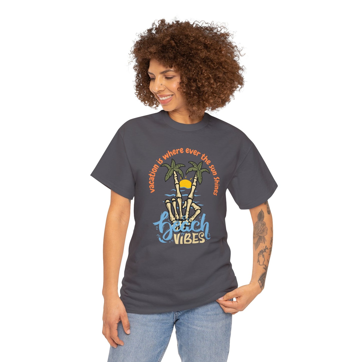 Vacation Is Where Ever The Sun Shines Unisex Heavy Cotton Tee
