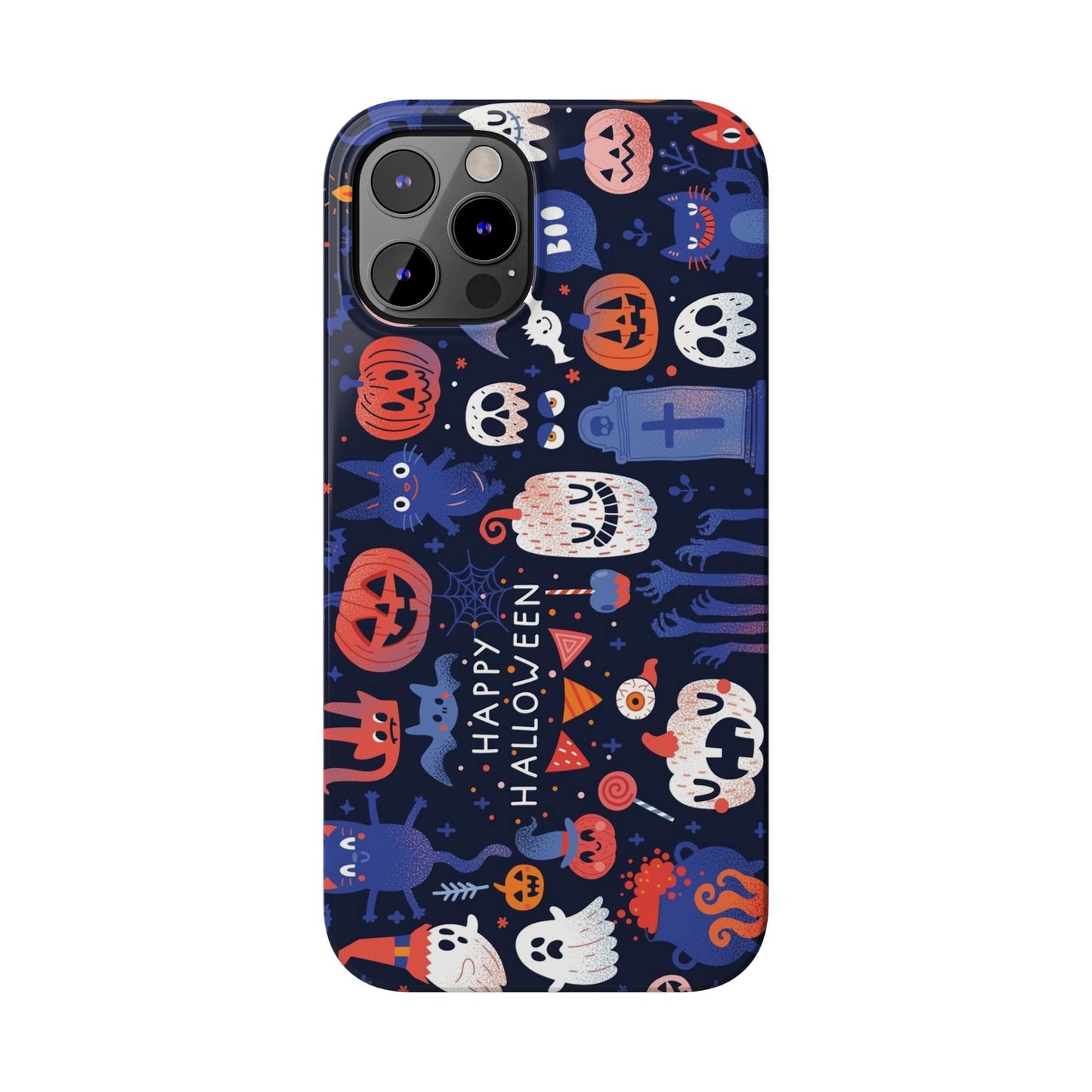 Bring the spooky spirit of Halloween to your fingertips with the Happy Halloween iPhone Case.