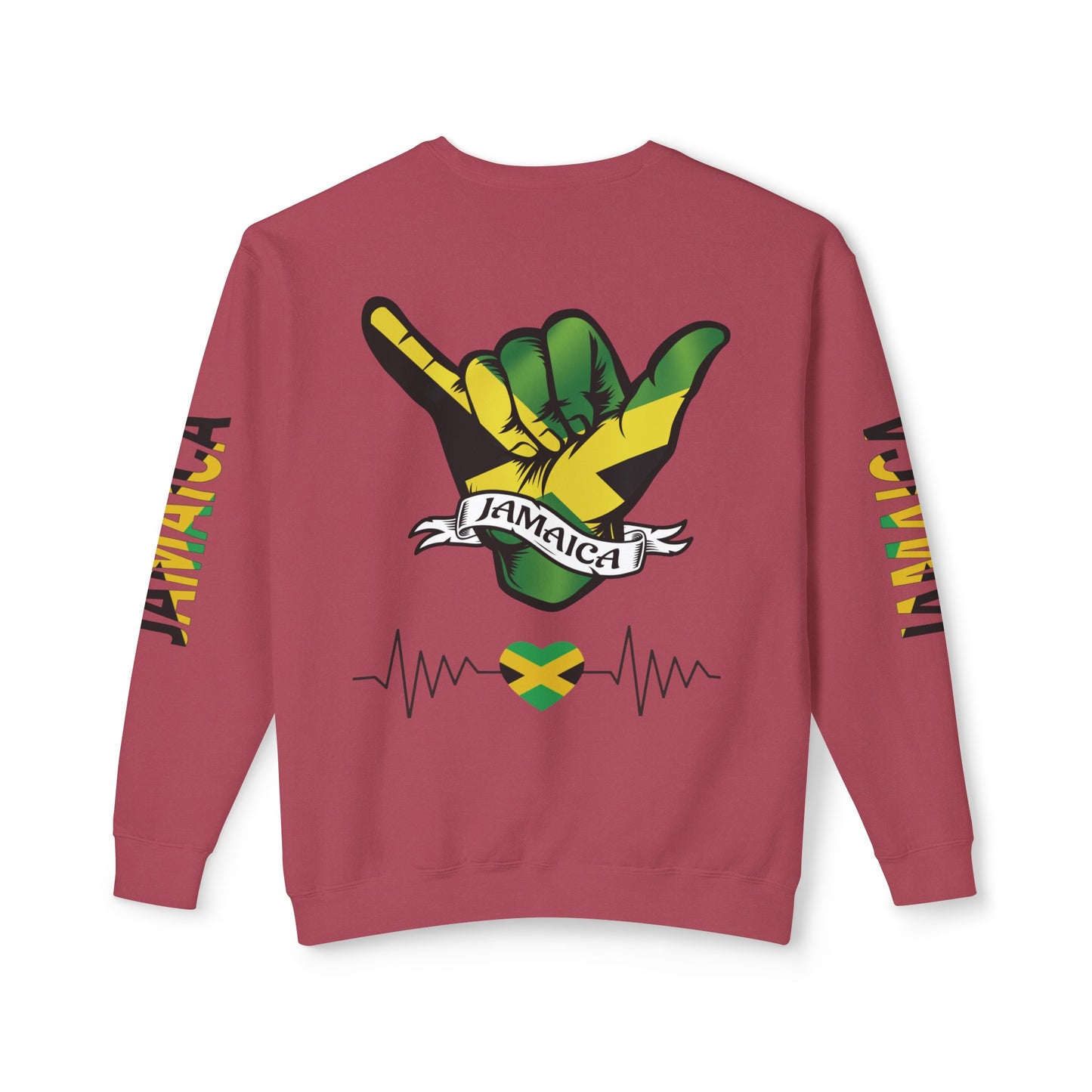 Jamaica Raise And Jesus Save Crewneck Lightweight Sweatshirt