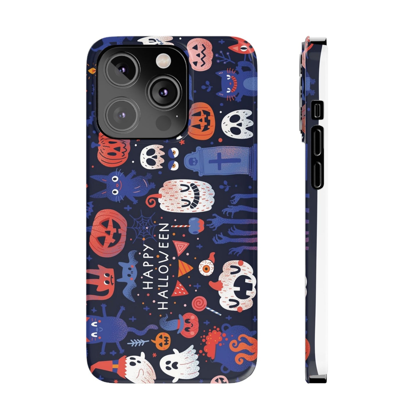 Bring the spooky spirit of Halloween to your fingertips with the Happy Halloween iPhone Case.