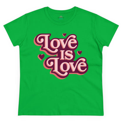 "Love Is Love" T-Shirt - Embrace Equality in Comfort and Style Midweight Cotton Tee