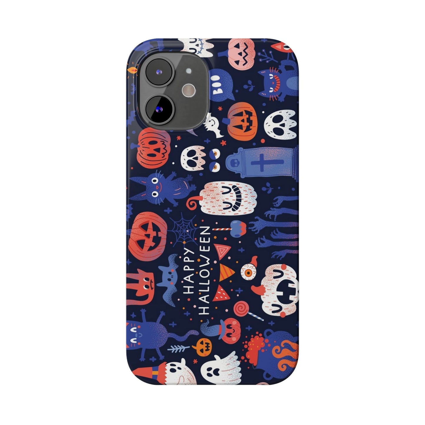 Bring the spooky spirit of Halloween to your fingertips with the Happy Halloween iPhone Case.