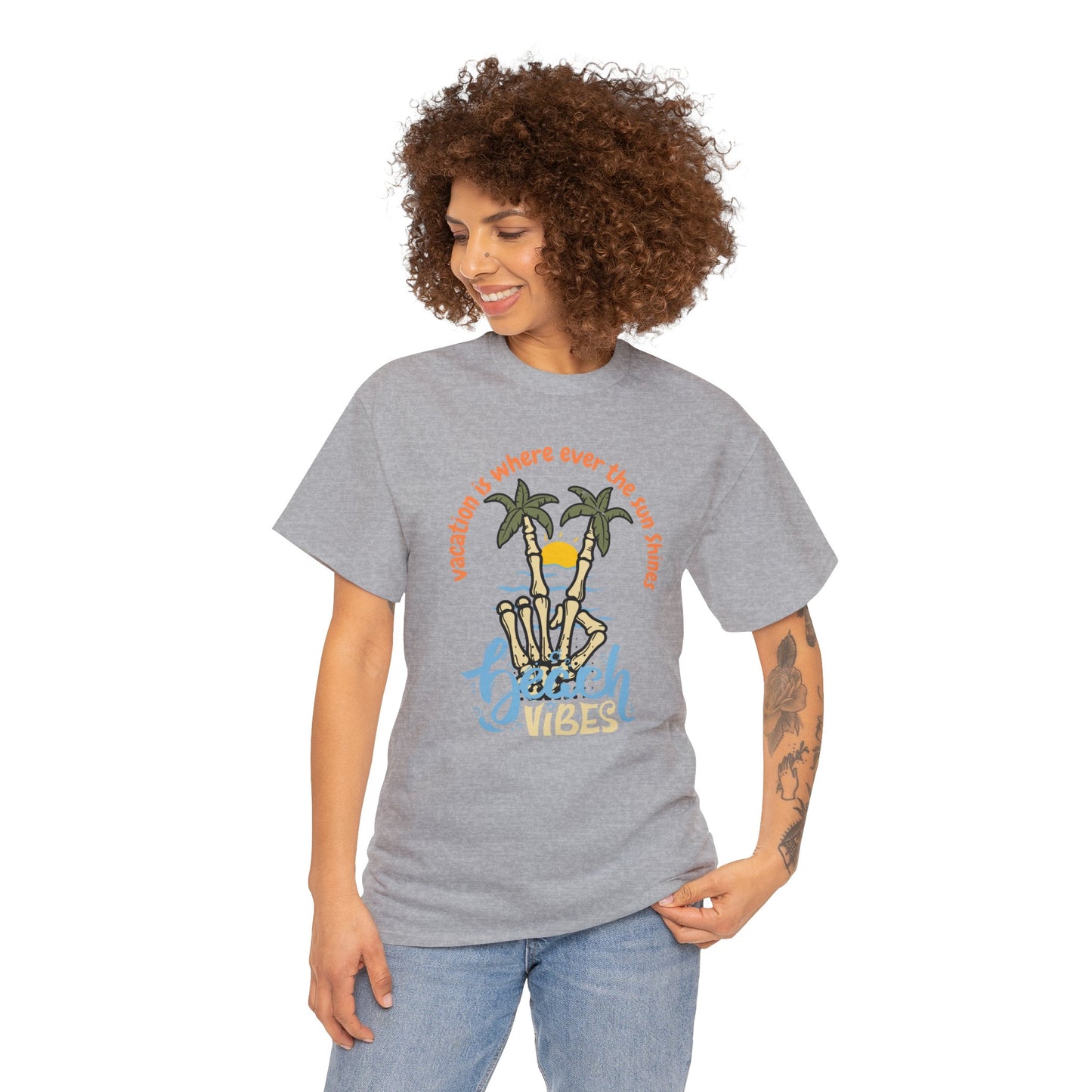 Vacation Is Where Ever The Sun Shines Unisex Heavy Cotton Tee