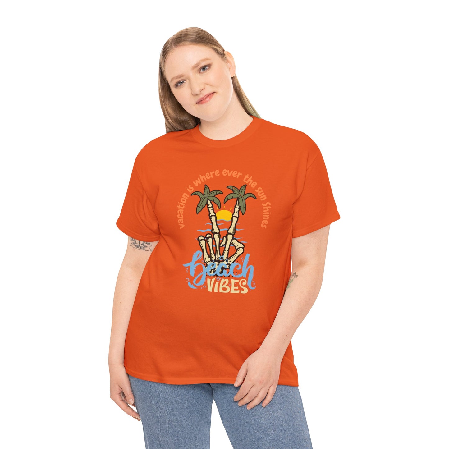 Vacation Is Where Ever The Sun Shines Unisex Heavy Cotton Tee