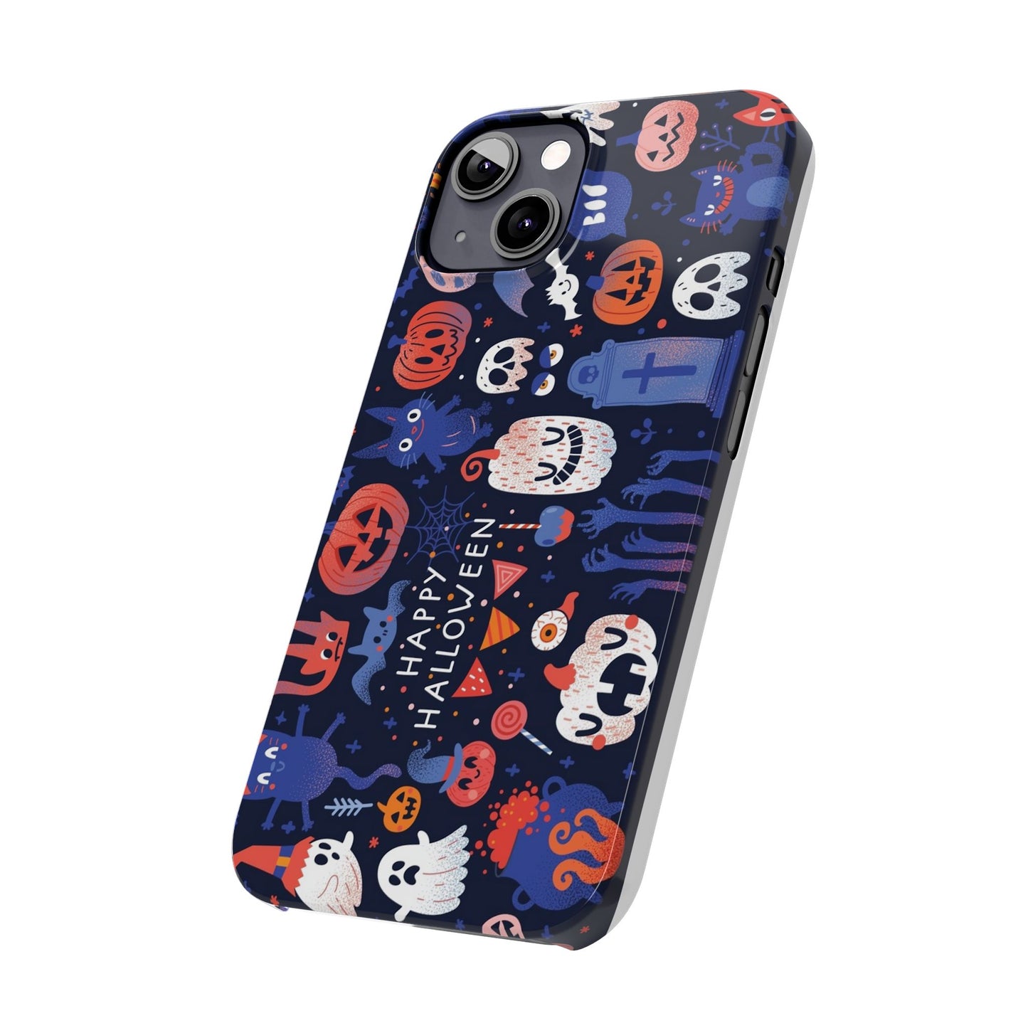 Bring the spooky spirit of Halloween to your fingertips with the Happy Halloween iPhone Case.