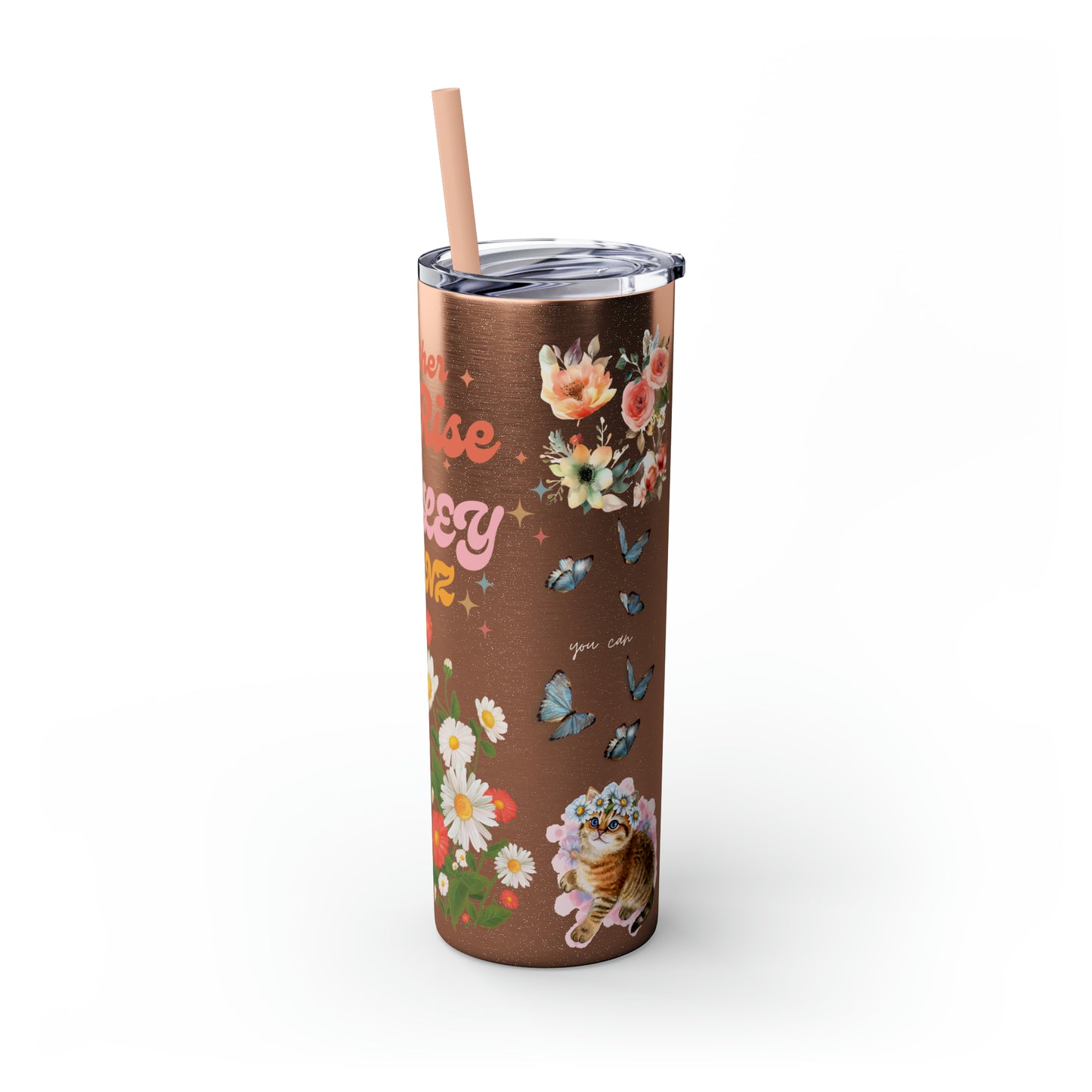 Together We Rise Skinny Tumbler with Straw, 20oz