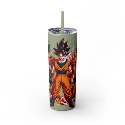 Goku Skinny Tumbler with Straw