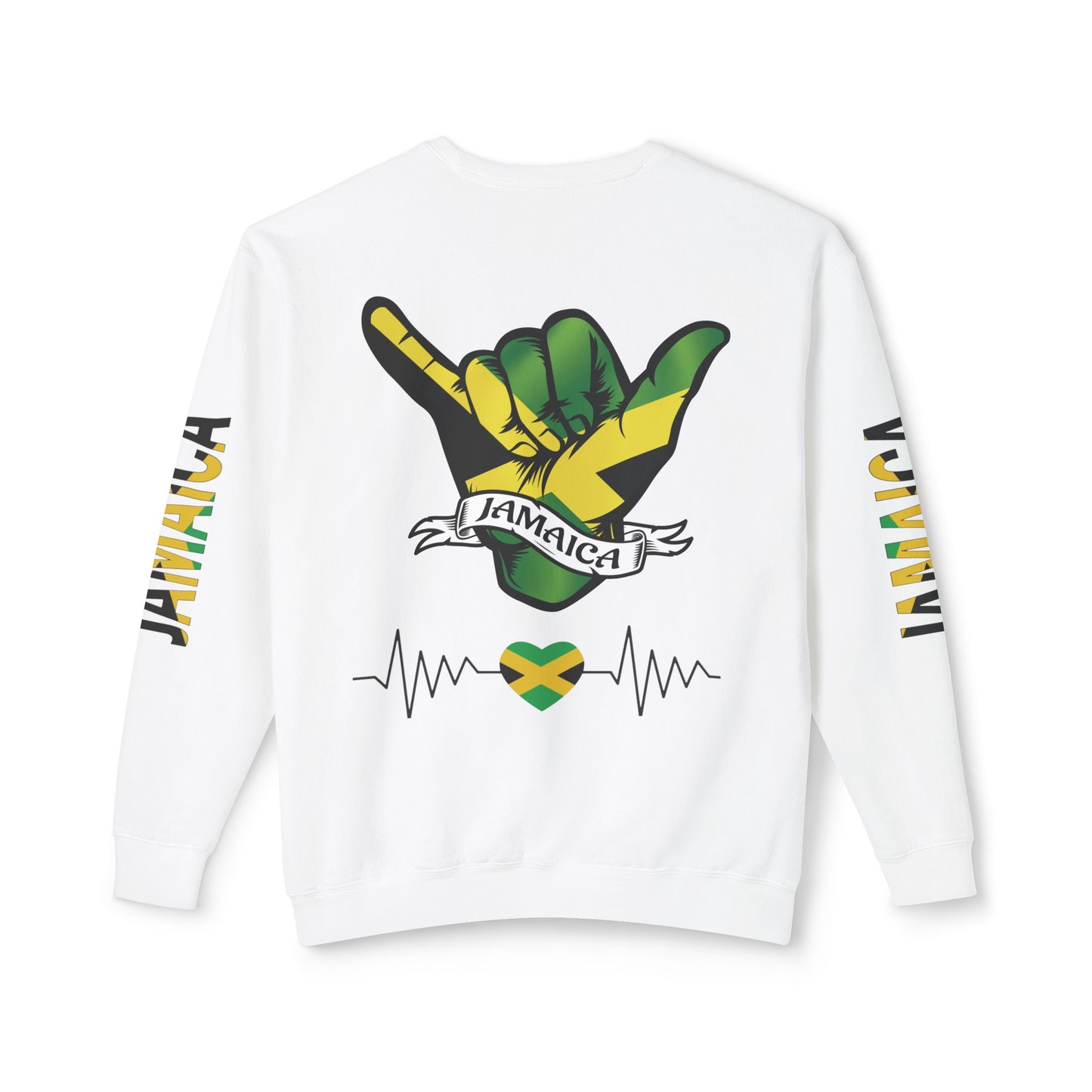 Jamaica Raise And Jesus Save Crewneck Lightweight Sweatshirt