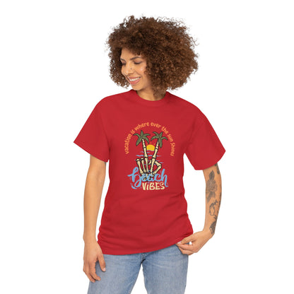 Elevate The Vibes Vacation Unisex Heavy Cotton Tee