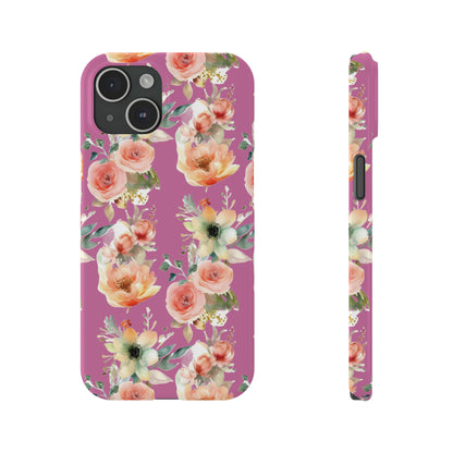 Slim Flower Pattern Purple iPhone Cases