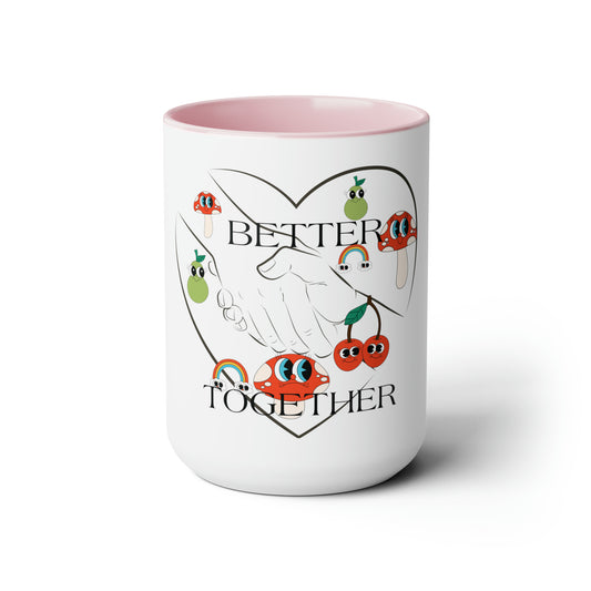 Better Together" Two-Tone Coffee Mugs, 15oz - Elevate Your Sip in Style