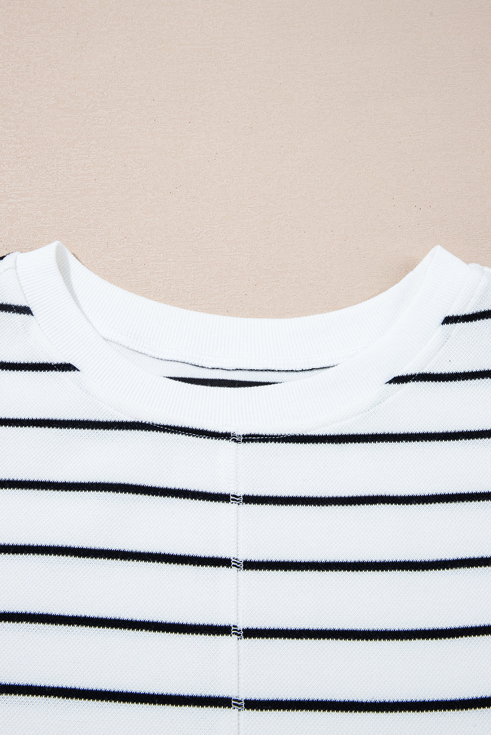 Sail Blue Casual Striped Tee and Wide Leg Pants Set