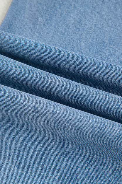 Beau Blue Vintage Washed Knot Belt Wide Leg Jeans