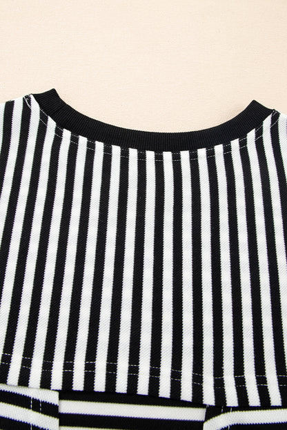 Red Striped Bowknot Backless T-Shirt
