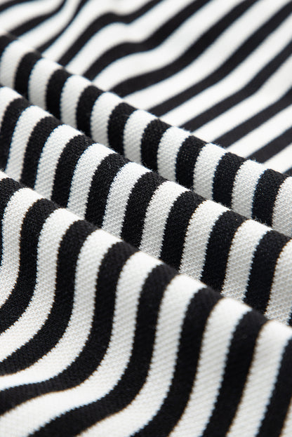 Red Striped Bowknot Backless T-Shirt